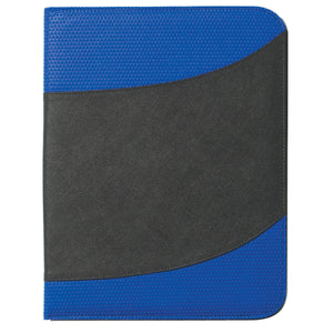 Non-Woven 8 ½" x 11" Bubble Padfolio - Royal Blue With Black