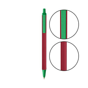 Metallic Red BIC® Clic Stic® Pen - Metallic Red With Green