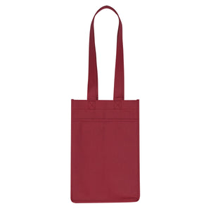 Non-Woven 4 Bottle Wine Tote - Burgundy