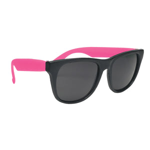 Rubberized Sunglasses - Black With Pink