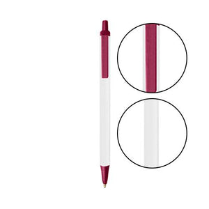 Clear BIC® Clic Stic® Pen - Clear With Burgundy