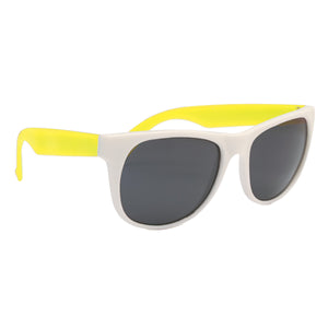 Rubberized Sunglasses - White With Yellow