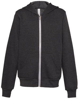 Bella + Canvas Youth Sponge Fleece Full-Zip Hooded Sweatshirt