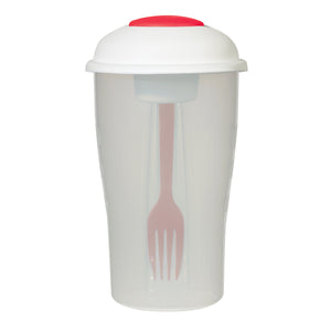 3-Piece Salad Shaker Set - Frost White With Red