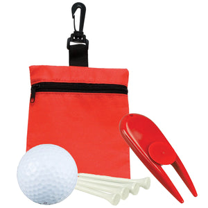 Golf in a Bag Gift Set - KL_0662 - Red Bag with Red Divot Tool