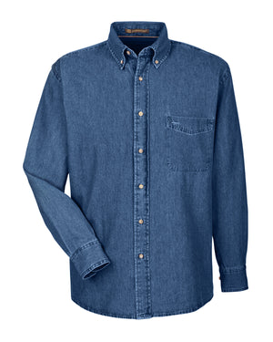 Harriton Men's Tall Long-Sleeve Denim Shirt