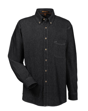 Men's Long-Sleeve Denim Shirt - Washed Black