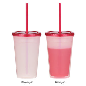 16 Oz. Econo Color Changing Tumbler - Translucent Red