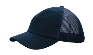 6 Panel Washed Chino Soft Mesh Back Cap - Custom Embroidered - HP4145 -