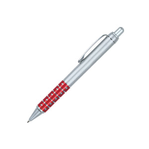 Nitro Plastic Click-Action Promotional Pen - CM1139 - Silver with Red