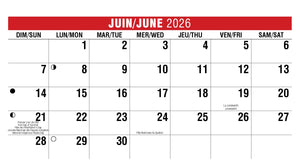 Scenes of Canada French English 2026 Promotional Desk Calendar