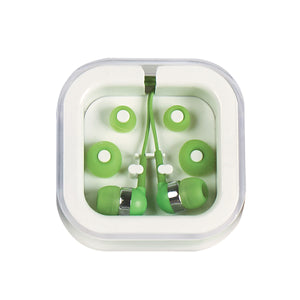 Earbuds In Case - White With Lime