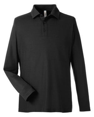 Men's Fusion ChromaSoft™ Long-Sleeve Pique Polo - Black