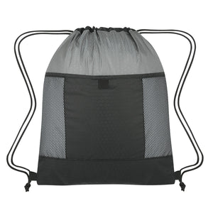 Honeycomb Ripstop Drawstring Bag - Black