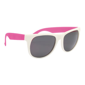 Rubberized Sunglasses - White With Pink