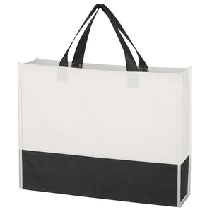 Non-Woven Prism Tote Bag - White With Black