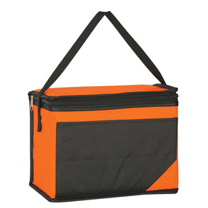 Non-Woven Chow Time Kooler Bag - Black With Orange