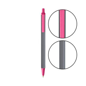 Silver BIC® Clic Stic® Pen - Silver With Pink