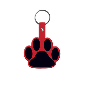 Paw Flexible Key Tag - Red