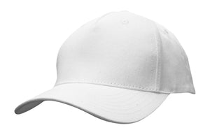 5 Panel Cotton Twill Cap - White