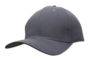 6 Panel Cotton Twill Cap - Charcoal