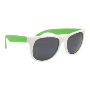 Rubberized Sunglasses - White With Green