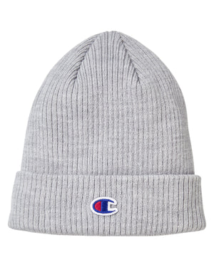 Cuff Beanie With Patch - Hthr Oxford Grey