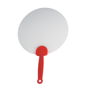 Plastic Hand Fan - Clear With Red