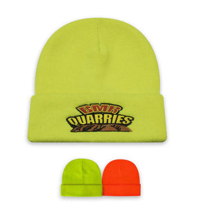 Hi - Vis Knitted Acrylic Beanie - Custom Embroidered