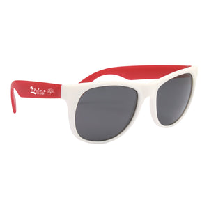 Rubberized Sunglasses - White With Red