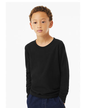 Youth Heather CVC Long-Sleeve T-Shirt - Solid Blk Blend