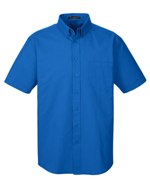 Harriton Men's Foundation Cotton Short-Sleeve Twill Shirt with Teflon™