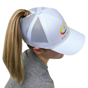 Constructed Full-Fit-Five Mesh Back Cap with Ponytail opening