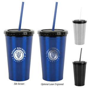 16 Oz. Stainless Steel Double Wall Tumbler