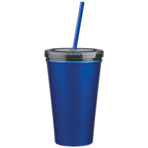 16 Oz. Stainless Steel Double Wall Tumbler - Metallic Blue