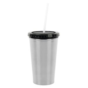 16 Oz. Stainless Steel Double Wall Tumbler - Silver