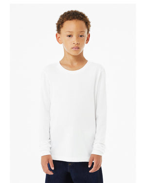 Youth Heather CVC Long-Sleeve T-Shirt - Solid Wht Blend