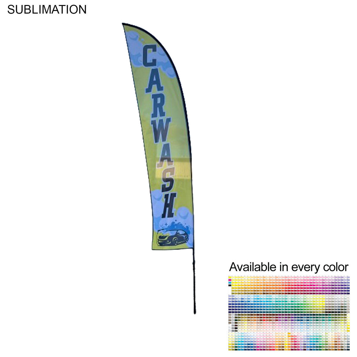 13' Medium Feather Flag Kit, Full Color Graphics, Outdoor Spike base and Bag Included