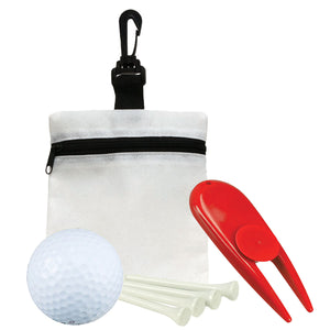 Golf in a Bag Gift Set - KL_0662 - White Bag with Red Divot Tool