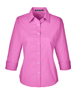 Devon & Jones Ladies' Perfect Fit™ Three-Quarter Sleeve Stretch Poplin Blouse