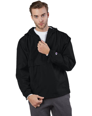 Champion Adult Packable Anorak Quarter-Zip Jacket - Black