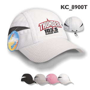 Super light weight performance running cap w/ elastic & toggle / solid - Custom Embroidered