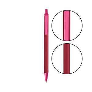 Metallic Red BIC® Clic Stic® Pen - Metallic Red With Pink