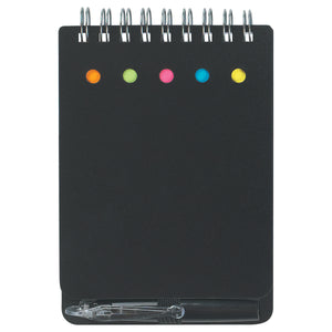 Spiral Jotter With Sticky Notes, Flags & Pen - Frost Blk