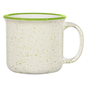 15 Oz. Blaze Campfire Mug - White With Lime Rim