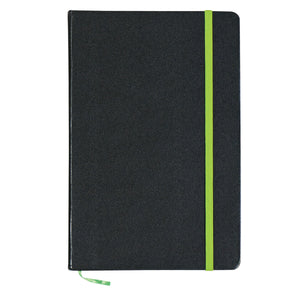 Shelby 5" x 7" Notebook - Black With Lime