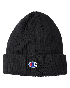 Cuff Beanie With Patch - Black