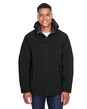 North End Men's Glacier Insulated Three-Layer Fleece Bonded Soft Shell Jacket with Detachable Hood