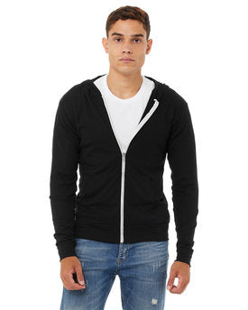 Bella + Canvas Unisex Triblend Full-Zip Lightweight Hoodie