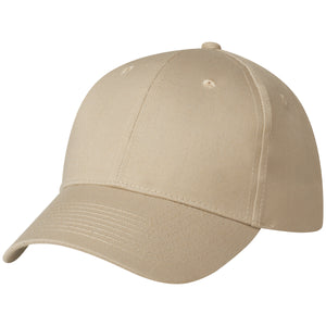 6 Panel Polyester Cap - Light Khaki